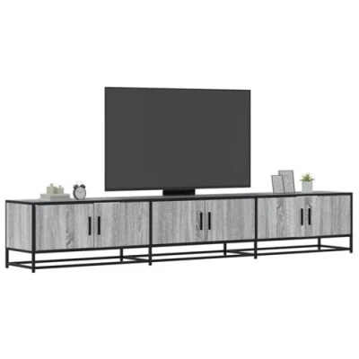Afbeelding van vidaXL Tv meubel 240x35x41 cm bewerkt hout grijs sonoma eikenkleurig