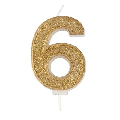 Afbeelding van Culpitt Cijferkaars #6 Goud met Glitter