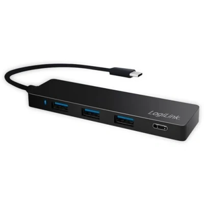 Afbeelding van LogiLink UA0311 USB C (USB 3.2 Gen 2) multiport hub 4 poorten Zwart