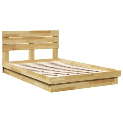 Afbeelding van vidaXL Bedframe hoofdeinde zonder matras 120x200 cm massief hout eiken