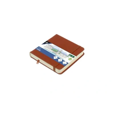 Afbeelding van Kangaro schetsboek 12x12cm cognac PU hardcover met elastiek en leeslint K 861207