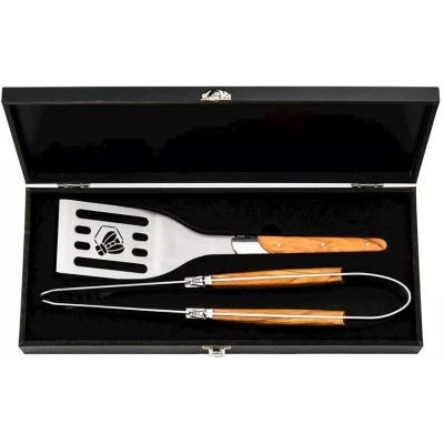 Afbeelding van Laguiole Style de Vie BBQ set Olijfhout 2 delig