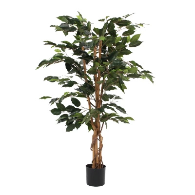 Afbeelding van Mica Decorations ficus benjamina 105x60 cm groen in plastic pot