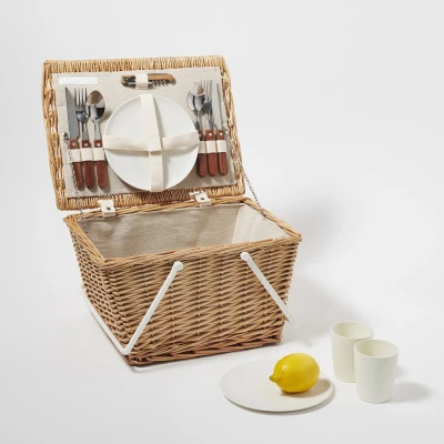 Afbeelding van Sunnylife Picnic Mand met accessoires 24 liter Brown / Wood
