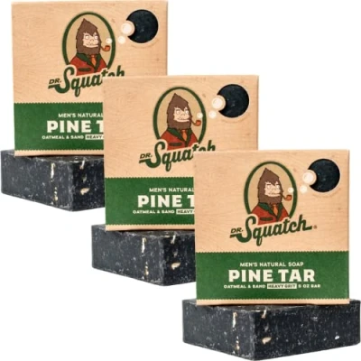Afbeelding van Dr. Squatch All Natural Soap Bar voor Mannen met Heavy Grit, 3 stuks, Pine Tar