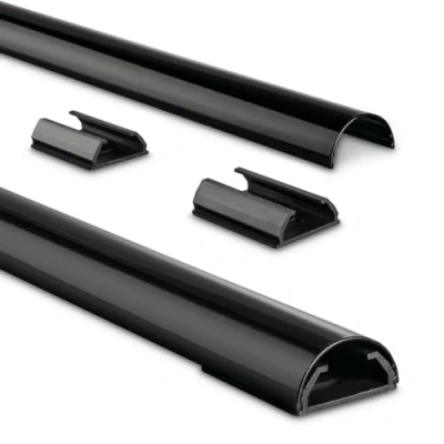 Afbeelding van Hama, Kabelgoten, Aluminium kabelgoot, halfrond, 110 x 3,3 1,8 cm, zwart (Kabelkanaal, 1100 mm)