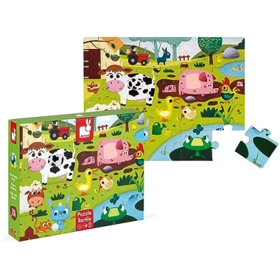 Image de Puzzle Tactile Les Animaux De La Ferme Juratoys 20 Pièces