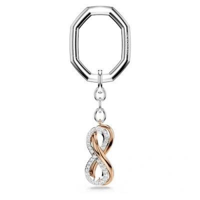 Afbeelding van Swarovski Sleutelhanger, oneindig, wit, metaalmix afwerking