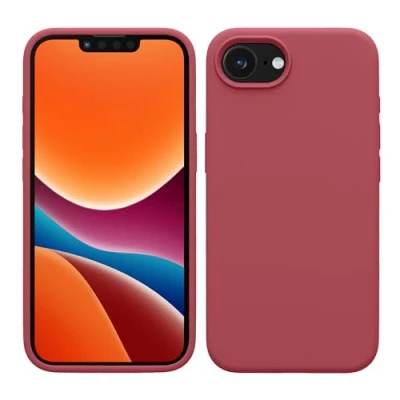 Afbeelding van kwmobile telefoonhoesje geschikt voor Apple iPhone SE 2025 / 4 4. Generation Hoesje met siliconen coating Smartphone case in donkerroze