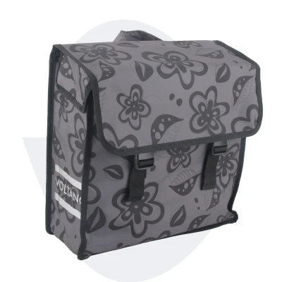 Afbeelding van Voltano Voorgevormde Enkele Fietstas Floral Fusion Pakaftas Grijs