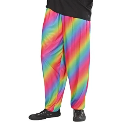 Afbeelding van Widmann Jaren 80 &amp; 90 Kostuum Baggy Broek 80s Regenboog Kleuren Man Multicolor XL Carnavalskleding Verkleedkleding