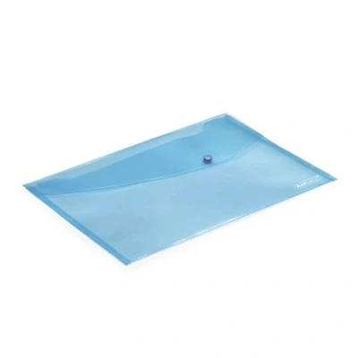 Afbeelding van Rapesco 0691 drukknopzak, A4+/ministerpapier, pastelblauw, transparant, 5 stuks