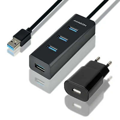 Afbeelding van Axagon HUE S2BP interface hub USB 3.2 Gen 1 (3.1 1) Type A 5000 Mbit/s Zwart
