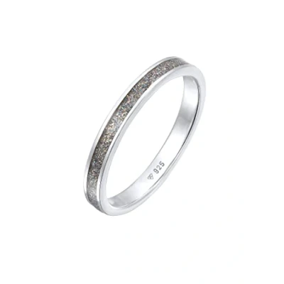 Afbeelding van Elli Basic Emaille Ring, Dames, Maat: 54, Silber