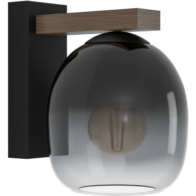 Afbeelding van EGLO Filago Wandlamp E27 20 cm Bruin/Zwart Glas