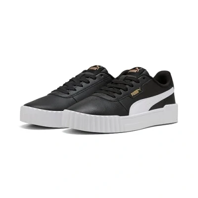 Afbeelding van PUMA Carina 3.0 Damessneakers, Zwart Wit Goud