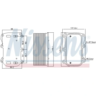 Afbeelding van NISSENS 90876 Oliekoeler zonder oliefilterbehuizing MERCEDES BENZ: G Class, C Class T modell