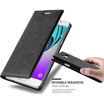 Afbeelding van Cadorabo Hoesje geschikt voor Samsung Galaxy A5 2016 in ZWARTE NACHT Beschermhoes met magnetische sluiting, standfunctie en kaartvakje Book Case Cover Etui