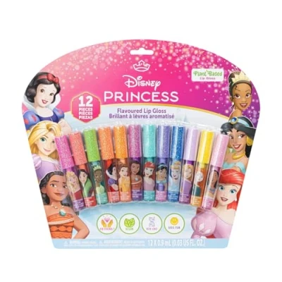 Afbeelding van Disney Princess 12 stuks kruidenlipgloss voor meisjes, eerste make up perfect feestjes, slapen en verjaardagscadeaus, leeftijd 3