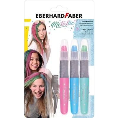 Afbeelding van Eberhard Faber Ef 579205 Haarkrijt Metallic Kleuren 3 Stuks