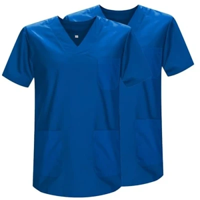 Afbeelding van MISEMIYA Set van 2 stuks uniseks sanitair huisje 817 pak hemd (2 stuks), Blauw 37 21