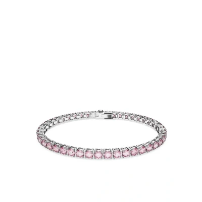 Afbeelding van Swarovski dames Matrix armband met kristal M in de kleur Roze, maat: