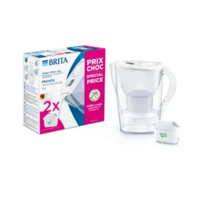 Afbeelding van Brita Marella Cool White + 2 Maxtra Pro All in 1 Filterpatronen Wit
