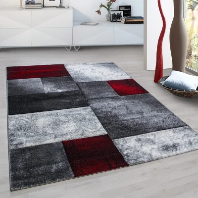 Afbeelding van Hawaii Vloerkleed Grijs / Rood Laagpolig 80x300 cm