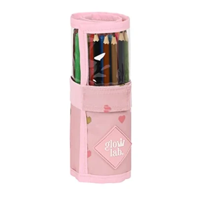 Afbeelding van Schooletui met Accessoires Glow Lab Hearts Roze (27 Onderdelen) (7 x 20 7 cm)