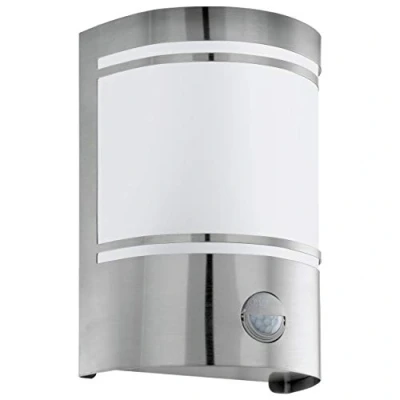 Afbeelding van EGLO Cerno Wandlamp Buiten E27 19 cm Sensor Roestvast Staal/Wit