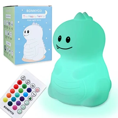 Afbeelding van Nachtlampje voor Kinderen met Afstands &amp; Aanraakbediening en 16 Kleuren BONNYCO Nachtlamp Kinderkamer Timer Siliconen Kinder Bedlampje 100% BPA vrij, Geschenk Jongens Meisjes