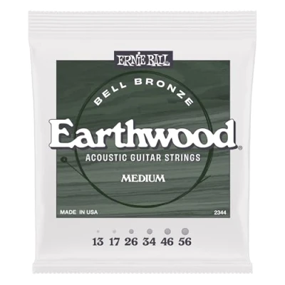 Afbeelding van Ernie Ball Medium aarde hout akoestische gitaarsnaren brons 13 56