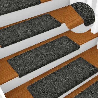 Afbeelding van Trapmatten 5 st 65x25 cm naaldvilt grijs