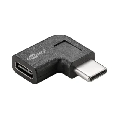 Afbeelding van USB C naar adapter haaks links/rechts USB3.0 tot 20V/3A / zwart