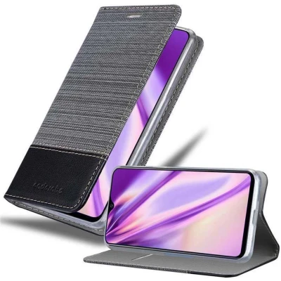 Afbeelding van Cadorabo Hoesje geschikt voor Vivo Y95 in GRIJS ZWART Beschermhoes met magnetische sluiting, standfunctie en kaartvakje Book Case Cover Etui