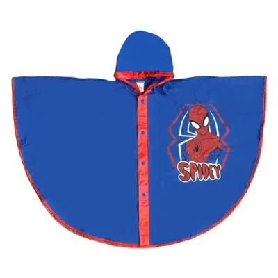 Afbeelding van CARTOON Spiderman Marvel Regenjas voor kinderen, waterdicht, poncho met capuchon en knoopsluiting, Rood