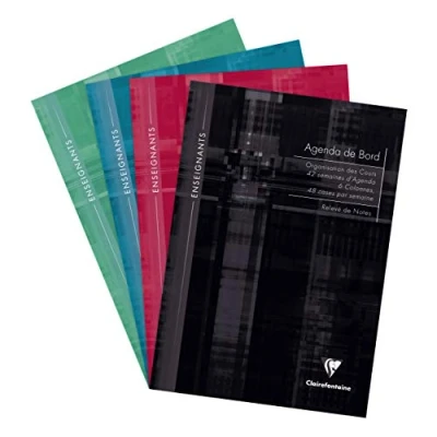 Afbeelding van Clairefontaine 9069C Een zachte brochure randagenda, 6 kolommen (48 vakjes/week), A4, 21 x 29,7 cm, 144 pagina&#039;s (42 weken), wit papier, 90 g, gelamineerde kaartomslag, willekeurige kleur