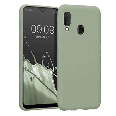 Afbeelding van kwmobile telefoonhoesje geschikt voor Samsung Galaxy A20e Hoesje smartphone Back cover in grijsgroen