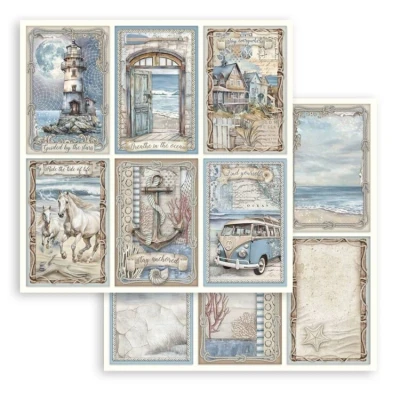Afbeelding van Stamperia Silent Sea 12x12 Inch Paper Sheet 6 Cards (10pcs) (SBB1067)