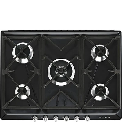 Afbeelding van Smeg Sr975ngh Kookplaat Gas 70 Cm 5 Branders Met Thermokoppelbeveiliging Zwart