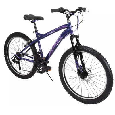 Afbeelding van Huffy Extent 24 Inch Kinderfiets Shimano 18 versnellingen Mountainbike voor Jongens en Meisjes 8+ jaar Paars