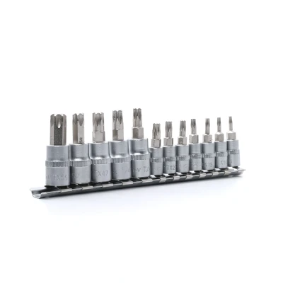 Afbeelding van YATO YT 04331 Doppenset 12 Binnen Torx Chroom vanadium staal 1/4, 3/8