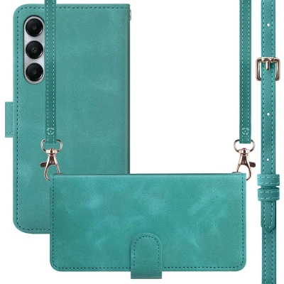 Afbeelding van iMoshion Hoesje Geschikt voor Samsung Galaxy A35 met Pasjeshouder Bookcase koord Turquoise
