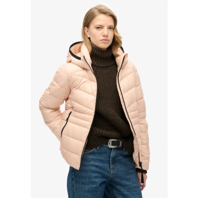 Afbeelding van Superdry Hooded FUJI Quilted Padded Winterjas, Dames, Maat: 36, Frappe beige