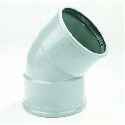 Afbeelding van Dyka Bocht 2x machet 45 klasse 41 PVC grijs keurmerk BRL52100/BRL52200 160mm