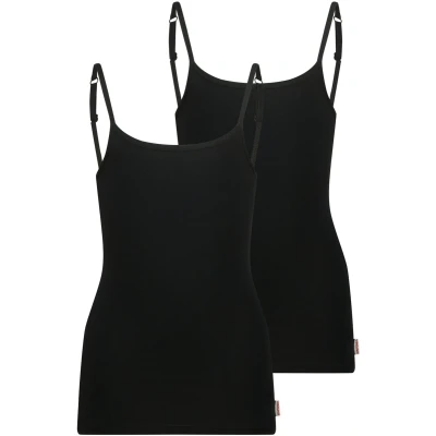 Afbeelding van Vingino Girls Singlet 2 Pack Nachtkleding Meisjes Zwart Maat 122/128
