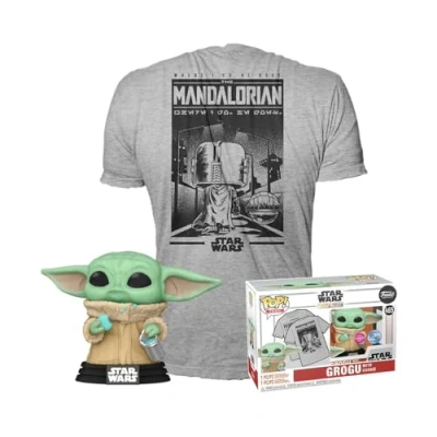 Afbeelding van Funko Pop! &amp; Tee Box: Star Wars Grogu with Cookie #465 (M)