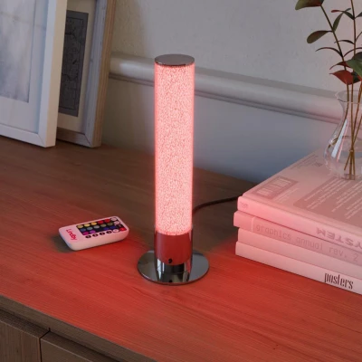 Afbeelding van Lindby LED tafellamp RGB met dimmer 1licht Plastic, metaal H: 30 cm transparant, chroom Inclusief lichtbron