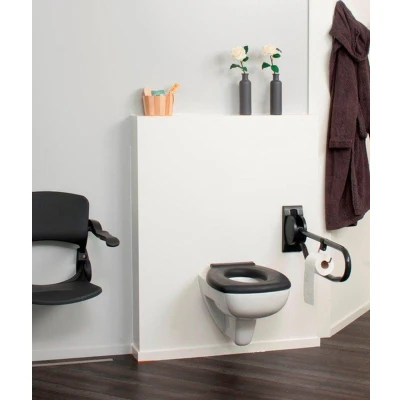 Afbeelding van Handicare Linido toiletbeugel opklapbaar antraciet