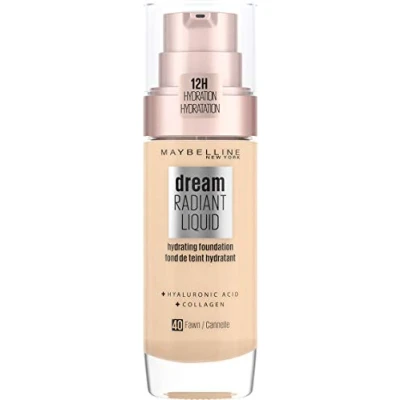 Afbeelding van Maybelline New York Dream Radiant Liquid 40 Fawn Foundation Geschikt voor de Droge Huid met Hyaluronzuur 30 ml,
